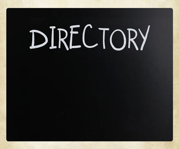 "Directory "handwritten with white chalk on a blackboard — стоковое фото