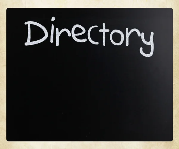 "Directory "handwritten with white chalk on a blackboard — стоковое фото