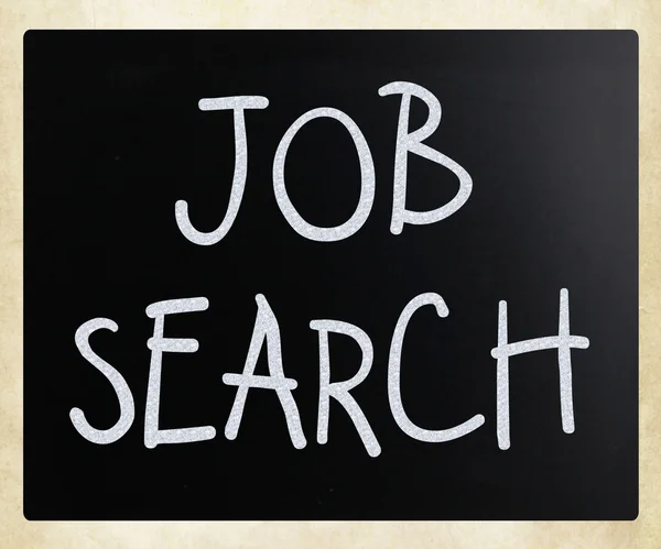 "Job search" handwritten with white chalk on a blackboard — Stock Photo, Image