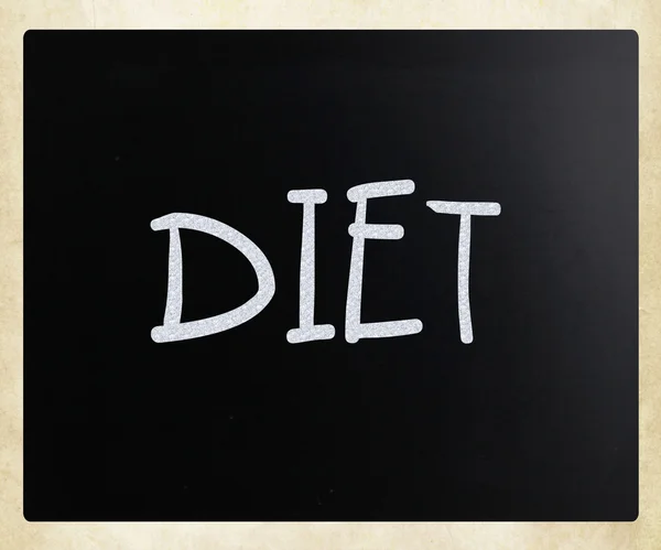 "Diet" handwritten with white chalk on a blackboard — Stock Photo, Image