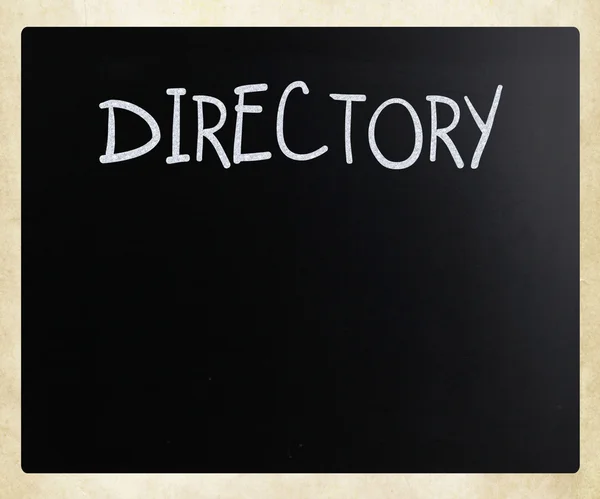 "Directory" handwritten with white chalk on a blackboard — Stock Photo, Image