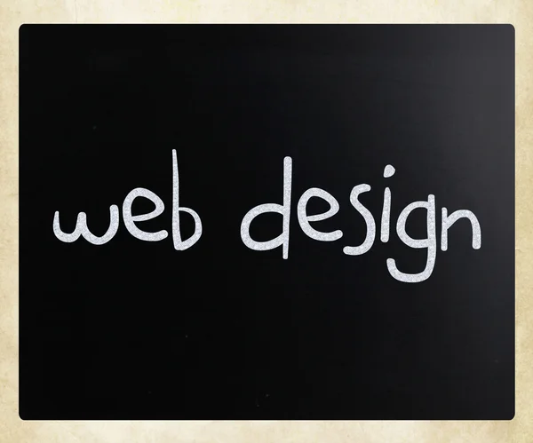 "Web design" handwritten with white chalk on a blackboard — Stock Photo, Image