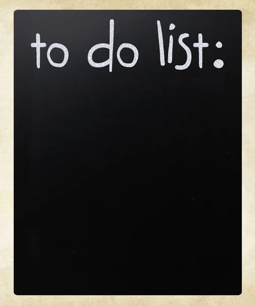 "To-do-Liste "handgeschrieben mit weißer Kreide auf einer Tafel — Stockfoto