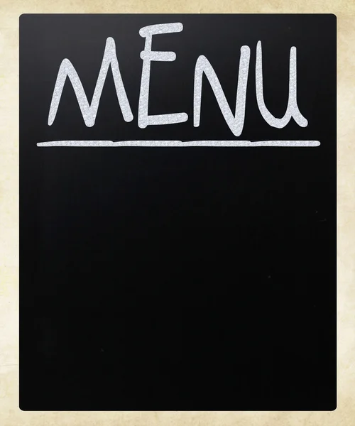 stock image Blank blackboard with white chalk smudges used a restaurant menu