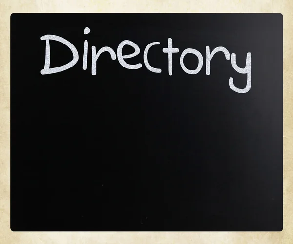 "Directory "kézzel írott, fehér kréta egy táblára — Stock Fotó