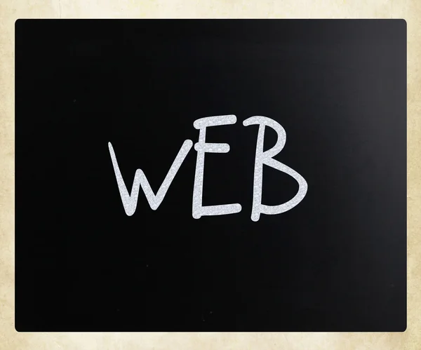"Web "bir tahta üzerinde beyaz tebeşir ile el yazısı — Stok fotoğraf
