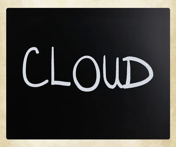 "Cloud" handwritten with white chalk on a blackboard — Stock Photo, Image