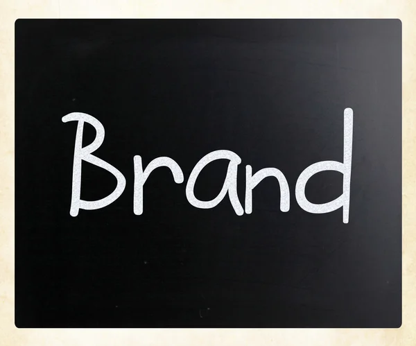 "Brand"fehér krétával egy táblára kézzel — Stock Fotó
