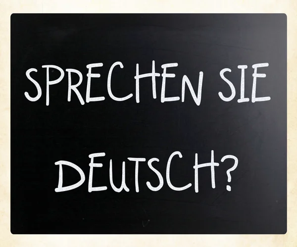 "Sprechen Sie Deutsch? " scritto a mano con gesso bianco su un nero — Foto Stock