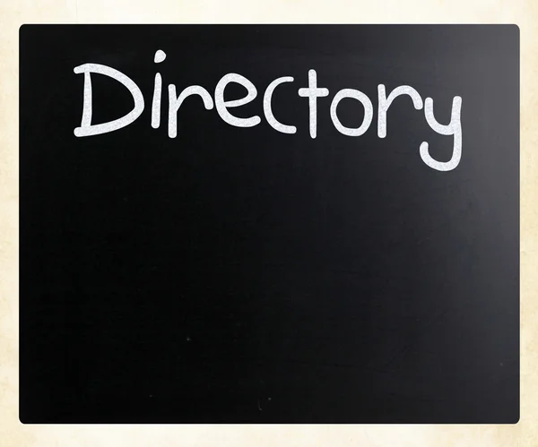 "Directory" handwritten with white chalk on a blackboard — Stock Photo, Image