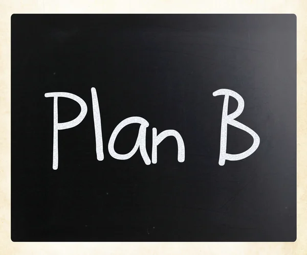 "Plan B "odręczne z białą kredą na tablicy — Zdjęcie stockowe
