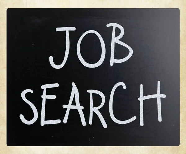 "Job search" handwritten with white chalk on a blackboard — Stock Photo, Image