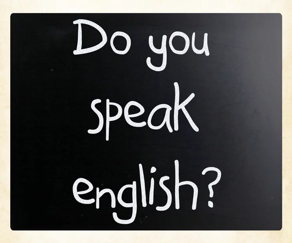 "Você fala inglês "manuscrito com giz branco em um blackbo — Fotografia de Stock