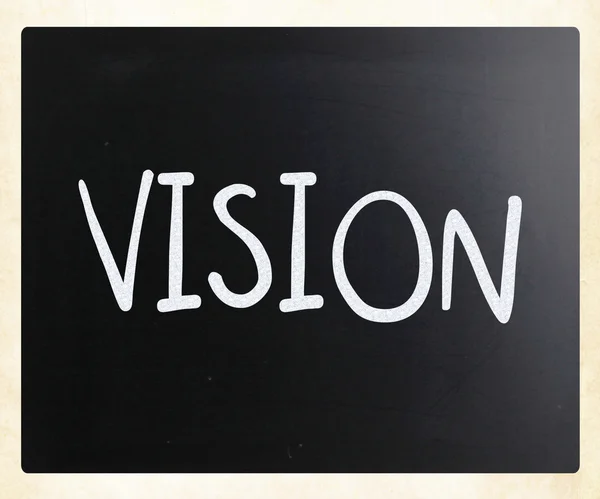 "黒板に白いチョークで手書きの「ビジョン」 — ストック写真