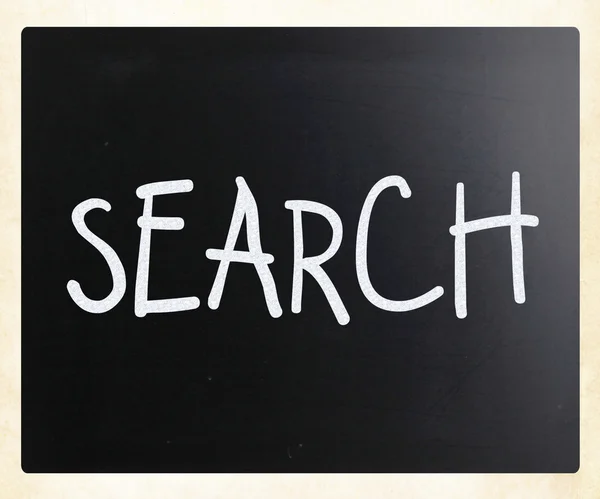 "Search" handwritten with white chalk on a blackboard — Stock Photo, Image