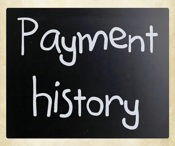 "Historique de paiement "manuscrit à la craie blanche sur un tableau noir — Photo