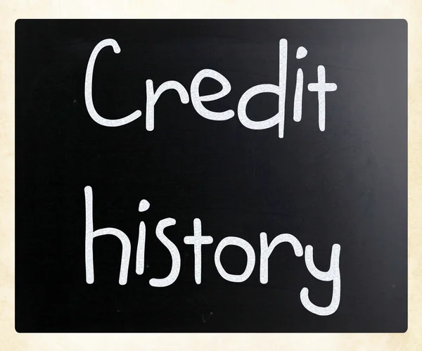 "Histórico de crédito "manuscrito com giz branco em um quadro-negro — Fotografia de Stock