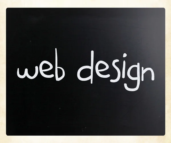 "Diseño Web "escrito a mano con tiza blanca en una pizarra — Foto de Stock
