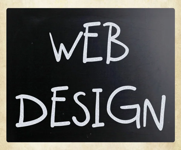 "Projektowanie stron internetowych "ręcznie z białą kredą na tablicy — Zdjęcie stockowe