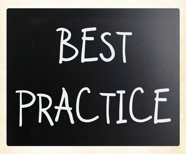 "Best practice" handwritten with white chalk on a blackboard — Stock Photo, Image