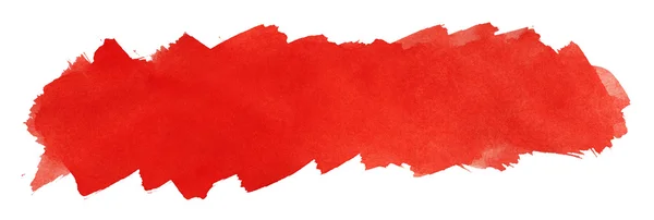 Red stroke of watercolor on white — Stock Photo, Image