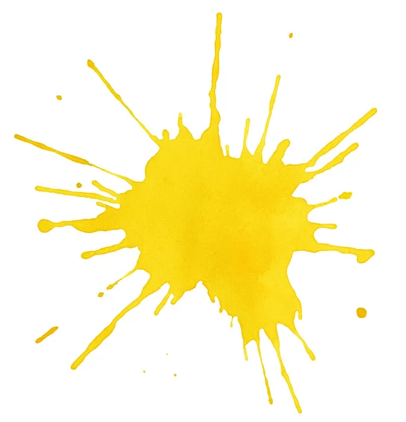 黄色の水彩画のしみ — ストック写真
