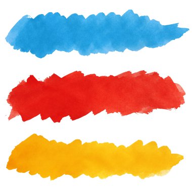 Set of colorful strokes of paint brush clipart