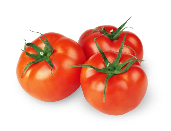 Fresh tomatoes isolated on white — Stock Photo, Image