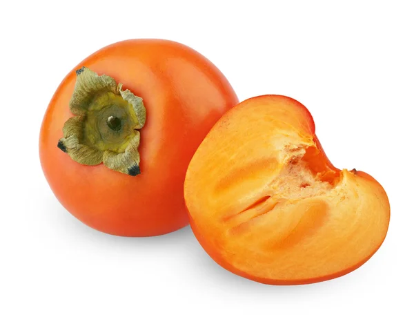 成熟的柿子与切 — 图库照片