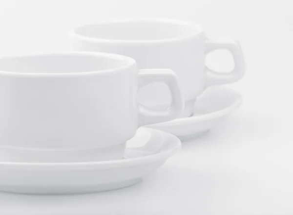 Two empty white cups — Stock Photo, Image