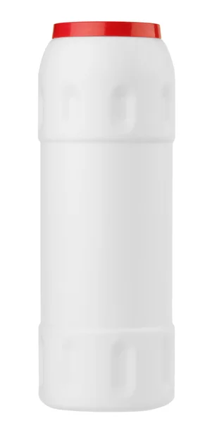 Bottiglia detergente plastica bianca — Foto Stock