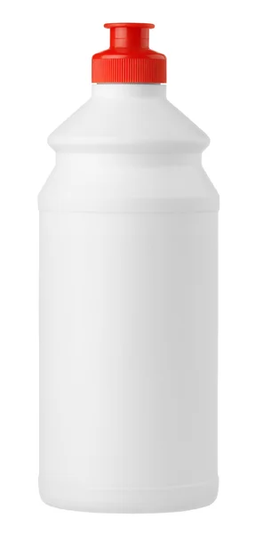 Weiße Plastikwaschmittelflasche — Stockfoto