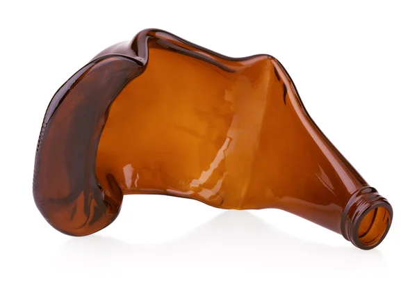 Crumpled glass bottle — Stock Photo, Image