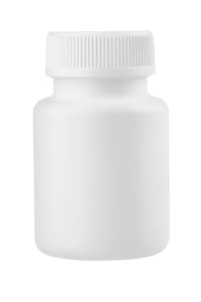 Λευκό πλαστικό δοχείο ιατρική — Φωτογραφία Αρχείου