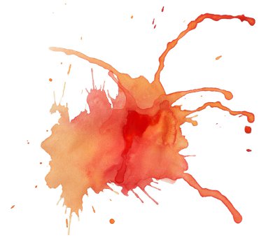 Blot of red-yellow watercolor clipart