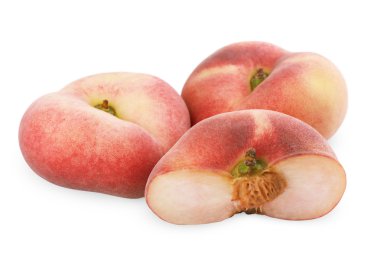 Chinese flat peaches with half clipart