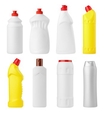 çeşitli deterjan şişeleri kümesi