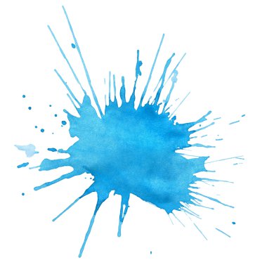 Blot of blue watercolor clipart