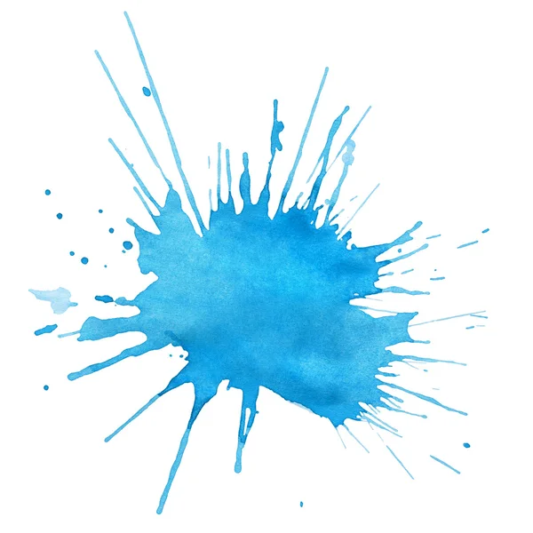 青の水彩画のしみ — ストック写真
