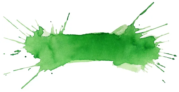 Vlek van groene aquarel — Stockfoto