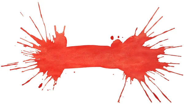 赤の水彩画のしみ — ストック写真