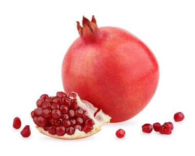 Ripe pomegranate fruit with seeds clipart