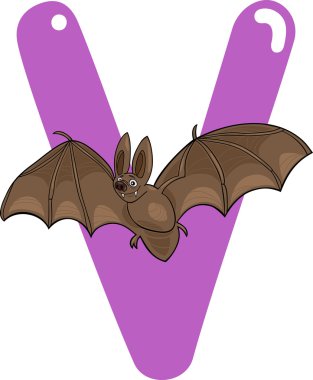 V for vampire bat clipart