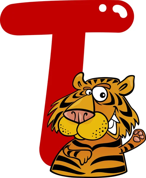 T for tiger — Stock Vector