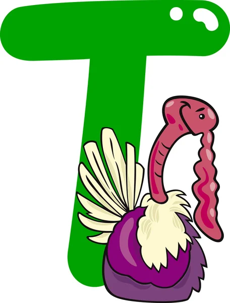 T for turkey — Stock Vector