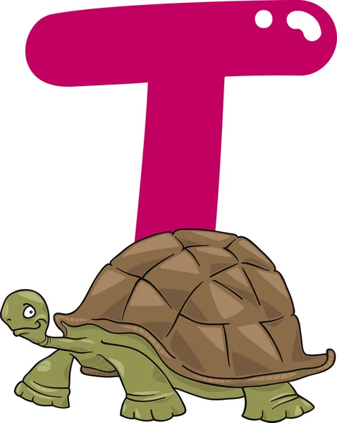 T voor schildpad — Stok Vektör
