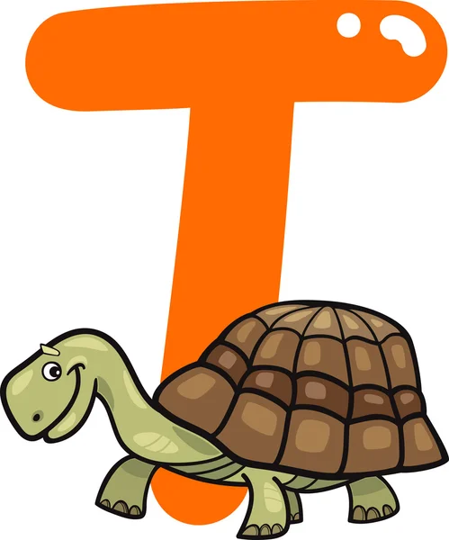 T voor schildpad — Stok Vektör
