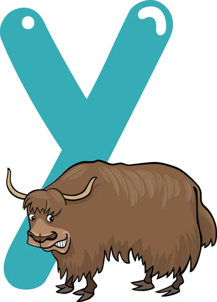 Y för yak — Stock vektor