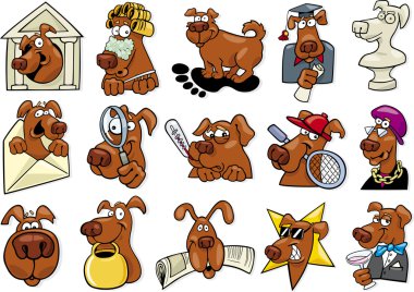 Funny dogs set clipart