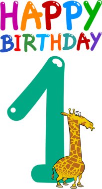 First birthday anniversary design clipart